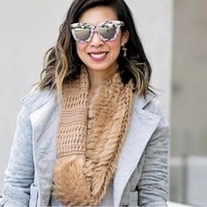 Cabi 3300 Camel Tan 'The Duchess' Faux Fur Knitted Infinity Scarf